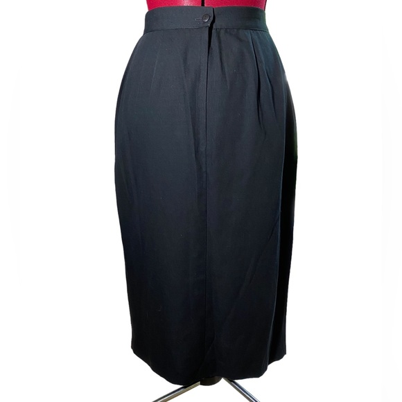 Vintage Worthington Petite Black Side Button Maxi Long Career Skirt Size 8 - Picture 6 of 7